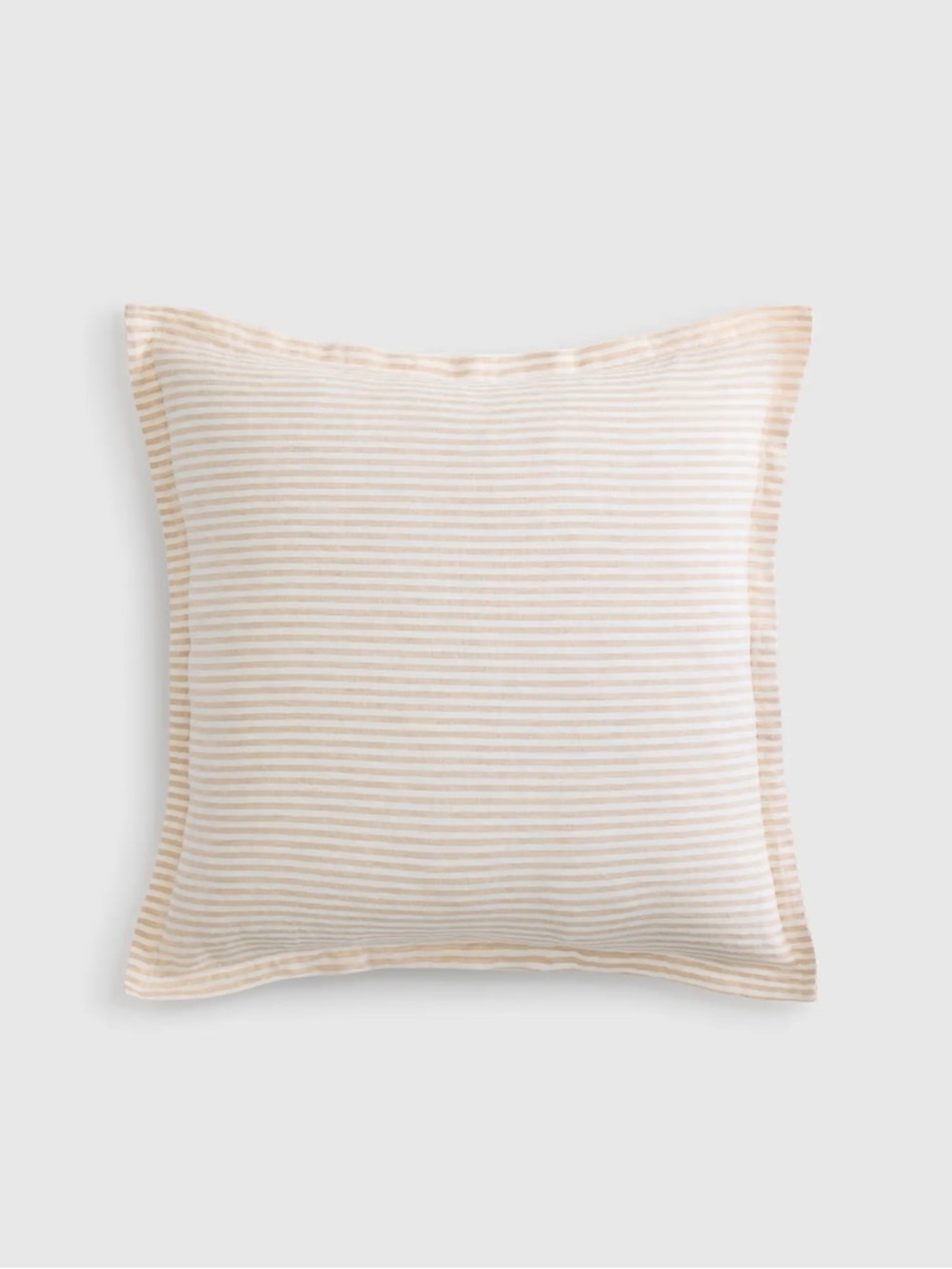 NWT QUINCE European Linen Euro Sham Natural White Stripe 7708